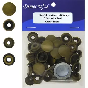Leathercraft 9/16 Inch Line 24 Snap fastener kit CT.15 w/Tools - Brass - Picture 1 of 2
