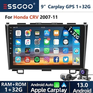 9"Apple Carplay For Honda CRV 2007-2011 Car Stereo Android 13 1+32G GPS SWC +DvR - Picture 1 of 16