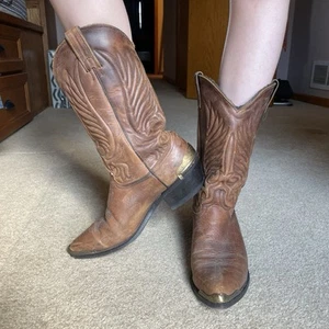 Men's DURANGO Brown Leather DB507 Metal Toe Cowboy Western Boots Sz 9.5 - Picture 1 of 11