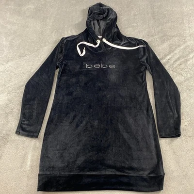 Bebe Ropa de Dormir Terciopelo Sudadera con Capucha Vestido Negro Estrás Logo Cordón L G Comodidad Foto 1 de 4