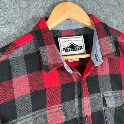 Penfield Overshirt Mens XL Red Black Buffalo Check Flannel Long Sleeve Workwear - Image 1 of 4
