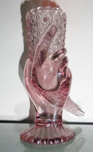 VINTAGE ART DECO AMETHYST GLAS KNOSPEN VASE SCHÖNES HANDDESIGN - Bild 1 von 11