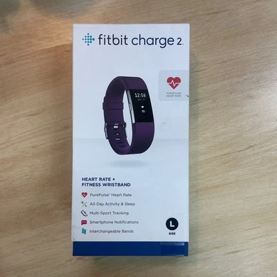 Brand New in Box- Purple fitbit charge 2 Fitness Tracker Size Large (85) #303 - Image 1 of 4