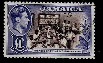Jamaica KGVI 1938 £1 VFU SG133 Cat £40 (#688) - Image 1 of 2