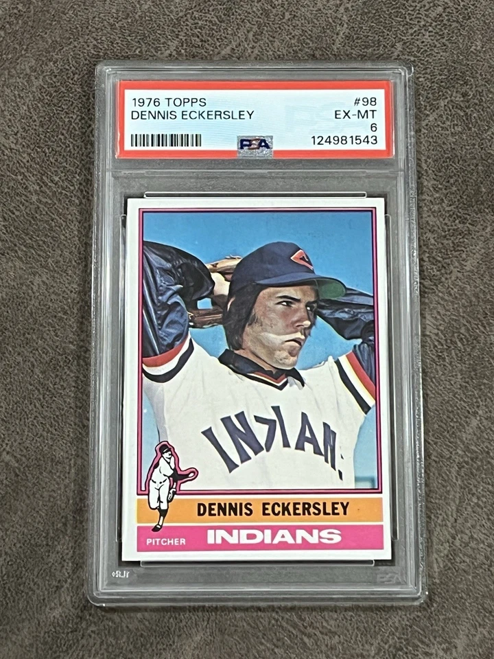 1976 Topps Dennis Eckersley No98 PSA 6 EX-MT Cleveland винтажный дебютант Зала славы RC!! - Изображение 1 из 2