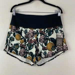 Oiselle Run hoch geschnittene Roga Shorts Größe 8 Blumendruck mehrfarbig zum Überziehen - Bild 1 von 10