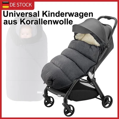 Fußsack Winter Coralfleece universal Kinderwagen Buggy Kinder Baby Winterfußsack - Bild 1 von 4