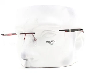 Starck Randlose Brille SH 2062 0005 Brille Matt Schwarz auf Rot 57mm ohne Etui - Bild 1 von 5