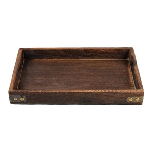 Wooden Vintage Style Wood Tray Wood Jewelry Tray Rectangular Solid Wood Tray - Picture 1 of 12