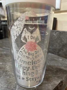 Tazza Bicchiere Tervis 16 oz abito da sposa sposa moglie il grande giorno voti amore elegante - Foto 1 di 3
