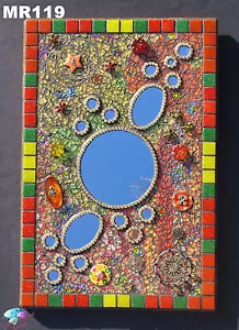 RETRO MOSAIC WALL MIRROR, HANDMADE with a lot of BEAUTIFUL THINGS MR119 - Picture 1 of 6