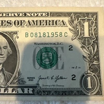 AUGUST 18th 1958 Birthday Anniversary Date Note One Dollar Series 2021 - Image 1 of 3