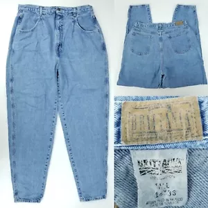 Vtg 80s Britannia Womens 18 Tall 33x32 Stonewash Pleated High Waist Mom Jeans - Picture 1 of 10