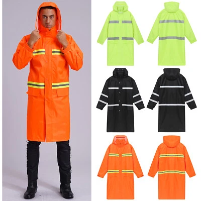 Hombres Mujeres Ropa Exterior A Prueba de Viento Capa Trench Impermeable Rayas Chaquetas Duradero Largo Foto 1 de 4