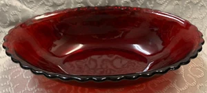 Royal Rubin rot Anker Hocking 8,5"" x 5,5"" Geschirr mit gerippter Kante - Bild 1 von 7