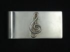 VINTAGE 60'S LEONORE DOSKOW MUSIC G CLEF STERLING SILVER MONEY CLIP 21.6 g