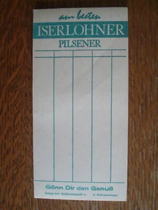 alter Kellnerblock, Rechnungsblock, Iserlohner Pilsener, komplett, 2. Exemplar - Bild 1 von 1