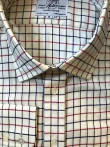 Harvie & Hudson  Shirt 19"/33" (SHORTER) Brushed Cotton Navy/Blue/Red Check - Picture 1 of 3