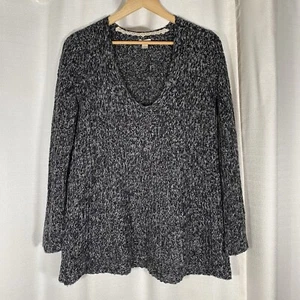 HINGE Nordstrom Wool/Mohair V-Neck Long Line Sweater Marled Gray M - Picture 1 of 5