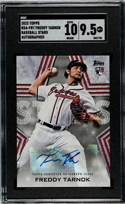 Freddy Tarnok 2023 Topps Autographed Rookie Card BSA-FRT SGC 9.5 Mint+ Auto 10 - Image 1 of 2