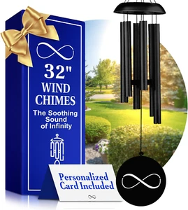 32 in Aluminum Wind Chimes for outside Deep Tone - Outdoor Memorial Wind Chim... - Picture 1 of 1
