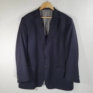 HART SCHAFFNER MARX Navy Blue Suit Jacket Size 48R Button Up Pockets Dressy - Picture 1 of 8