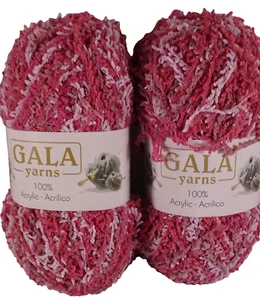 Gala Yarn Acrylic Novelty Variegated  Lot 2 Knitting Craft Crochet Pink - Picture 1 of 6