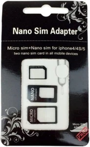3 in 1 Nano SIM Adapter / 4 in 1 Nano auf Micro,  Nano auf Standard-SIM-Karte - Afbeelding 1 van 1
