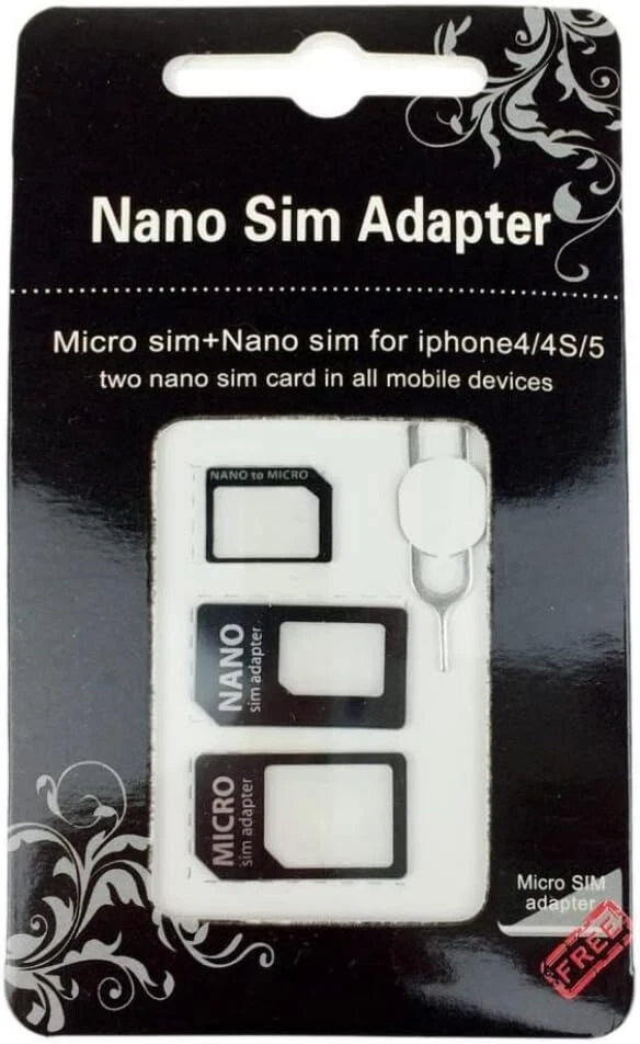 T-PROTEK 3 in 1 Nano SIM Adapter / 4 in 1 Nano auf Micro, Nano auf Standard-SIM-Karte