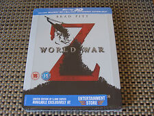 Blu Steel 4 U World War Z 3d & 2d Ltd Ed Embossed Steelbook 2 Discs