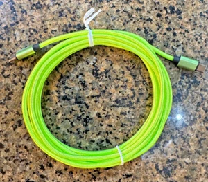 USB-C to USB-C Fast Charging/Data Transfer Cable Cord 10' Neon Green Phone Cable - Picture 1 of 3