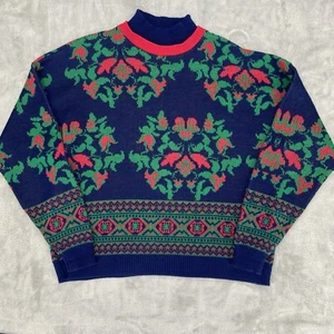 Vintage Diane  Von Furstenberg Sweater 3X  Womens Floral Holiday - Picture 1 of 10