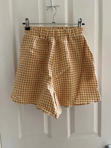 Dissh Linen Herringbone Pattern , Pull on Orange Shorts with Pockets Size 6 - Picture 1 of 3
