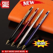 Luxury Full Metal Ballpoint Pen 1mm Black Ink Gel Pen Stationery Office 2023