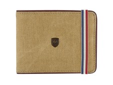 S.T. Dupont Iconic Wallet, Textile, Leather, Beige, 8 Cards, 190302