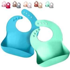 Sperric Silicone Baby Bibs - Soft Silicone Bib with Food Catcher and Waterproof - Picture 1 of 25