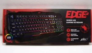 PBX-EDGE Wired LED Gaming Keyboard PBGA10BK ~ NEW SEALED - Picture 1 of 4