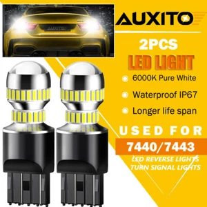AUXITO LED Backup Reverse Light Bulbs 6000K White Replace Halogen Lamp 7440 7443 - Picture 1 of 12