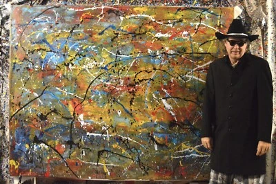 Pollock/Richter style￼ Profession￼al Painting 81” X 62”(6ft 9in)Abstract Modern - Image 1 of 4