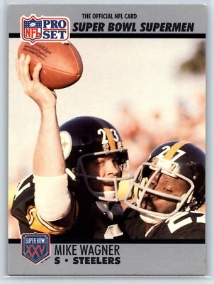 1990-91 Pro Set Super Bowl XXV Silver Mike Wagner Pittsburgh Steelers #114 - Image 1 of 2