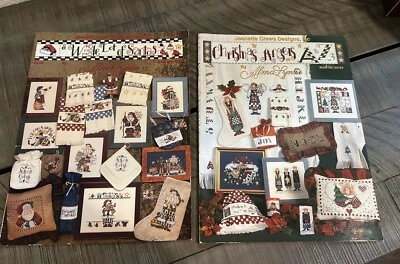 Lot Of 2 Books Jeanette Crews Alma Lynne Cross Stitch Patterns Angels & Santas - Image 1 of 4