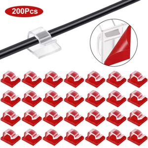 200 clip adesive per cavi, clip per cavi autoadesive a forma di R, clip per fiss - Photo 1/11