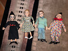 LOT 4 VINTAGE HAZELLE’S MARIONETTES NO STRINGS-PUPPETS, CLOWN, WITCH, BOY, GIRL