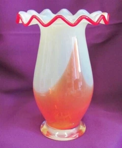 1930s ANTIQUE CZECH BOHEMIA CRYSTAL GLASS VASE 7” - Picture 1 of 9