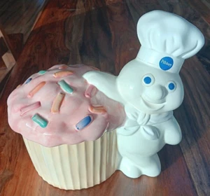 Vintage 1992 Benjamin Medwin Pillsbury Dough Boy Funfetti Cupcake Cookie Jar - Picture 1 of 8