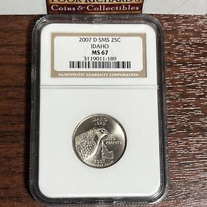 2007 D SMS Idaho State Quarter NGC Certified MS 67 Gem Quality Coin SQ1078