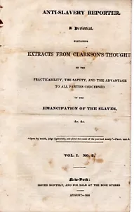 "Anti-Sklaverei-Reporter" Eine Zeitschrift - Vol. 1, Nr. 3. August 1833 - Bild 1 von 3