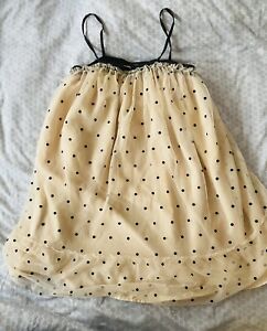 Baby Gap Girls Dress, White Tulle Sheer, Small, 6-7 Polka Dot Retro Vintage