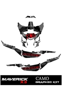 Maverick X3 Graphic Kit Can-Am sticker Decals CamAm UTV SXS Wrap 17 18 19 CAMO - Picture 1 of 2