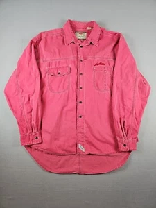 Camisa para hombre LEVIS XL etiqueta verde coral metal abotonada bordada vintage años 90 - Imagen 1 de 19